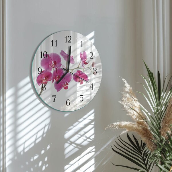 Skleněné nástěnné hodiny Orchidej zsoc-fi30-00173384
