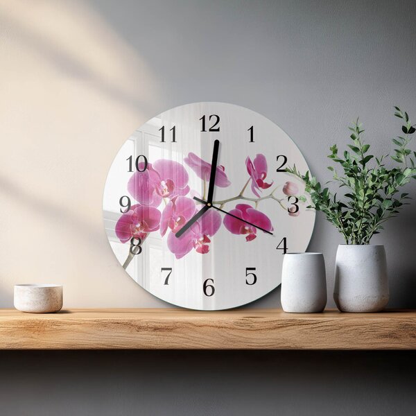 Skleněné nástěnné hodiny Orchidej zsoc-fi30-00173384