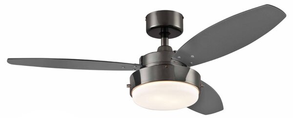 Stropní ventilátor Alloy s osvětlením, černý, tichý, Westinghouse Westinghouse, ALLOY, Černá, Obývací pokoj, Kov, Moderní