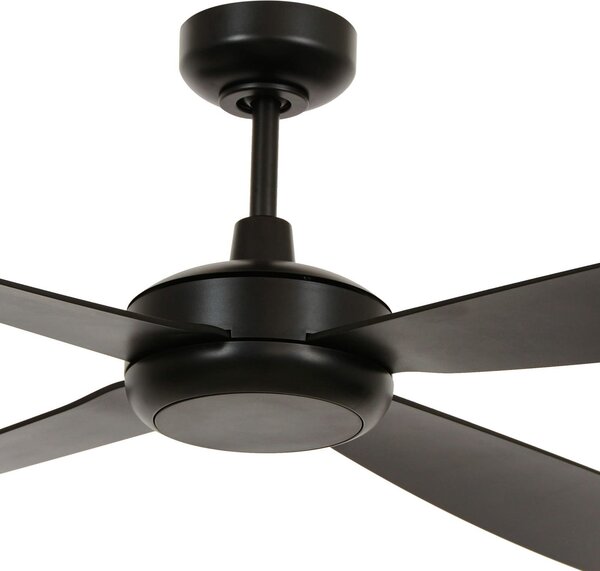 Stropní ventilátor Slipstream s osvětlením, černý, tichý – Beacon Beacon Lighting, Slipstream, stmívatelné, Černá, Obývací pokoj, Plast, Moderní