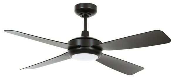 Stropní ventilátor Slipstream s osvětlením, černý, tichý – Beacon Beacon Lighting, Slipstream, stmívatelné, Černá, Obývací pokoj, Plast, Moderní