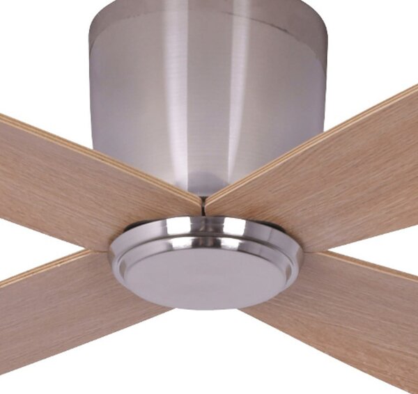 Stropní ventilátor Fraser, chrom/teak, DC, tichý, Ø 132 cm – Beacon Beacon Lighting, Fraser, Dřevo, Obývací pokoj, Dřevo, Moderní