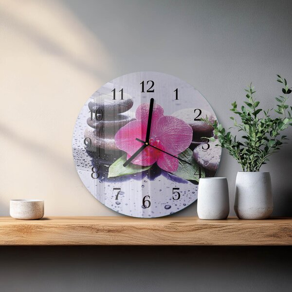Skleněné nástěnné hodiny Orchidej zsoc-fi30-00178091