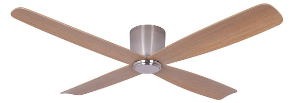 Stropní ventilátor Fraser, chrom/teak, DC, tichý, Ø 132 cm – Beacon Beacon Lighting, Fraser, Dřevo, Obývací pokoj, Dřevo, Moderní