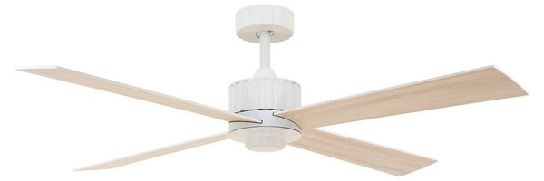 Stropní ventilátor Newport se světlem, bílý/dub, tichý – Beacon Beacon Lighting, Newport, Dřevo, Obývací pokoj, Dřevo, Moderní