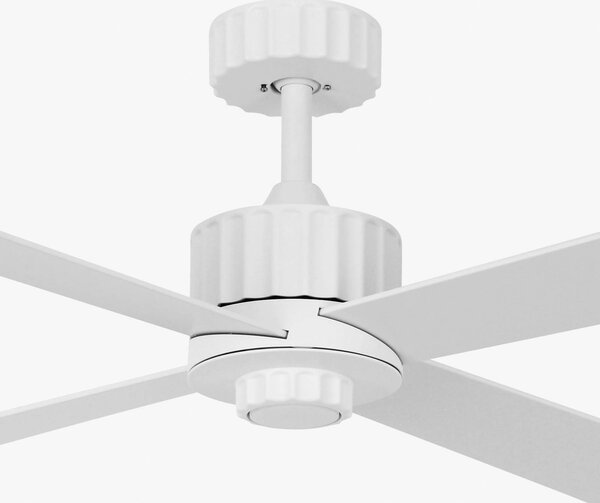 Stropní ventilátor Newport se světlem, bílý/dub, tichý – Beacon Beacon Lighting, Newport, Dřevo, Obývací pokoj, Dřevo, Moderní