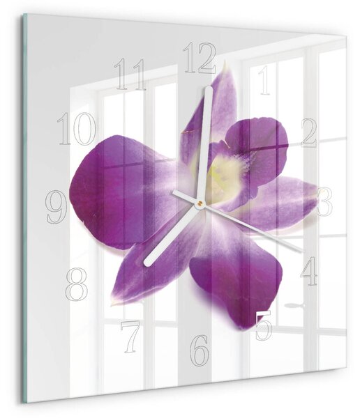 Skleněné hodiny Květina orchideje zskb-30x30-00082039