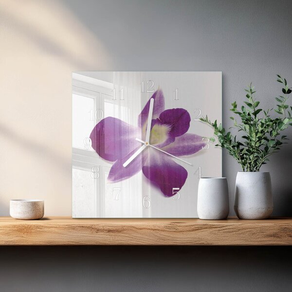 Skleněné hodiny Květina orchideje zskb-30x30-00082039