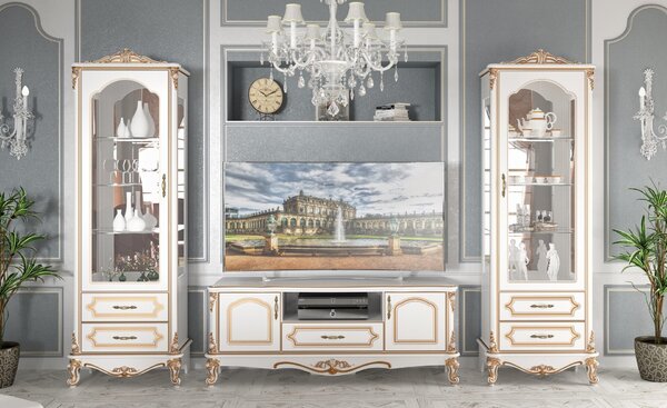 VerDesign GOLDEN luxusní komoda, bílo zlatá