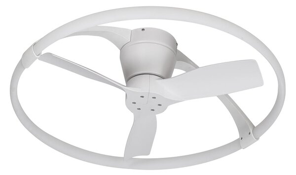 Stropní ventilátor Nepal Mini LED, ovládání přes aplikaci, bílý – Mantra Mantra Iluminación, Nepal Mini, stmívatelné, Bílá, Obývací pokoj, Kov, Moderní