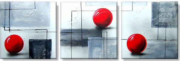 Ručně malovaný abstraktní obraz červené perly