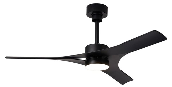 Thajský stropní ventilátor s LED osvětlením, černý, tichý provoz na Mantra Iluminación, Thai, stmívatelné, Černá, Obývací pokoj, Plast, Moderní