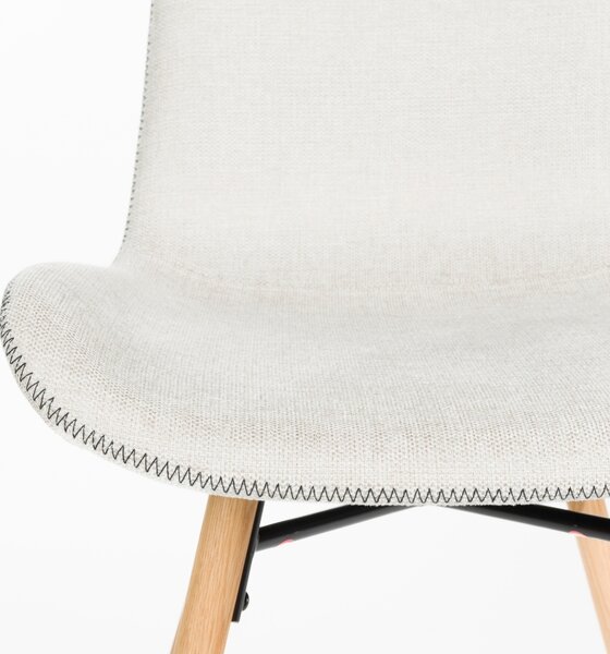 White Label Béžová čalouněná jídelní židle WLL LESTER