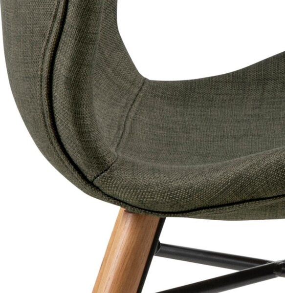 Scandi Khaki látková jídelní židle Matylda