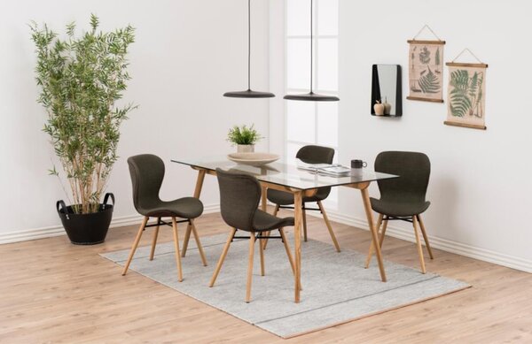 Scandi Khaki látková jídelní židle Matylda