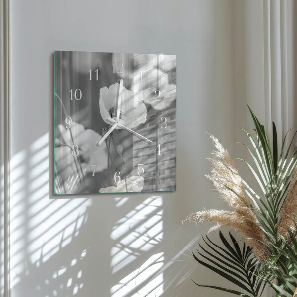 Skleněné hodiny Vlčí máky zskb-30x30-00082677