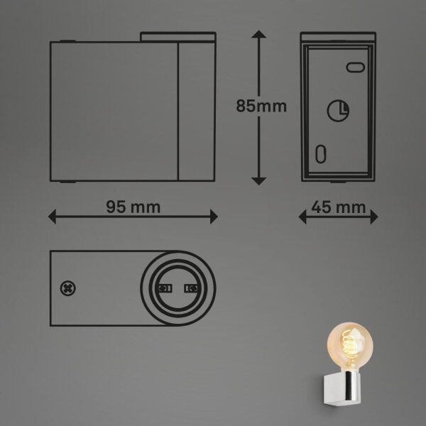 Briloner 2182-018-Koupelnové nástěnné svítidlo DONGA 1xE27/10W/230V lesklý chrom