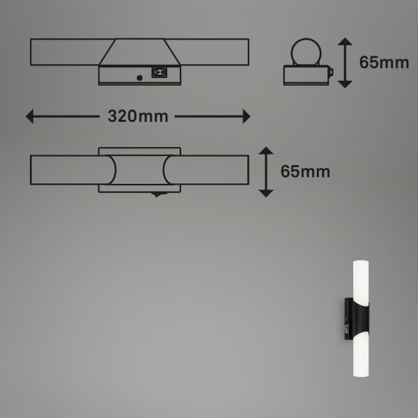 Briloner 2111-015 - LED Koupelnové osvětlení zrcadla LED/6,5W/230V 32 cm černá