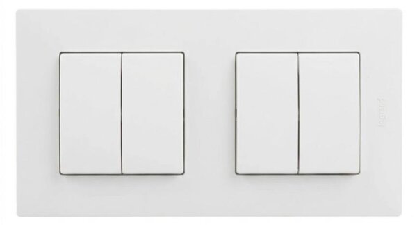 Legrand - 2x Dvojitý vypínač č. 5 s rámečkem NILOE STEP bílá