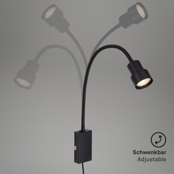 Briloner 2085-015 - LED Dotyková nástěnná lampa TUSI 1xGU10/5W/230V černá