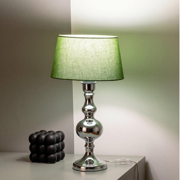 BRILAGI - Stolní lampa CERIA 1xE27/60W/230V pr. 25 cm lesklý chrom/zelená