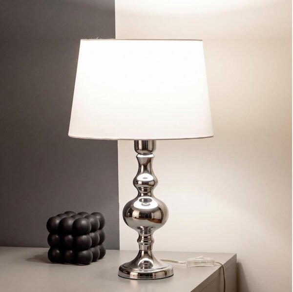 BRILAGI - Stolní lampa CERIA 1xE27/60W/230V pr. 30 cm lesklý chrom/bílá