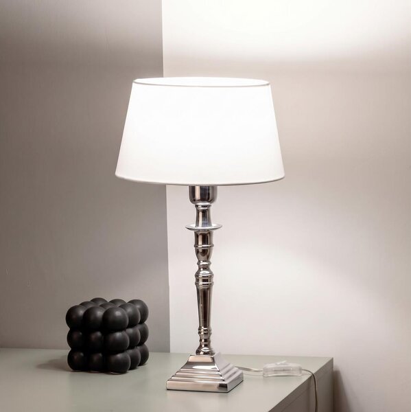 BRILAGI - Stolní lampa CERIA 1xE27/60W/230V pr. 25 cm stříbrná/bílá