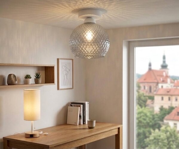 BRILAGI - LED Stropní svítidlo R GLASS 1xE27/60W/230V pr. 18 cm bílá/kouř šedá
