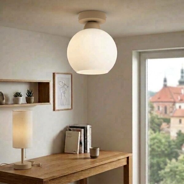 BRILAGI - LED Stropní svítidlo RETRO GLASS 1xE27/60W/230V pr. 15 cm béžová/bílá
