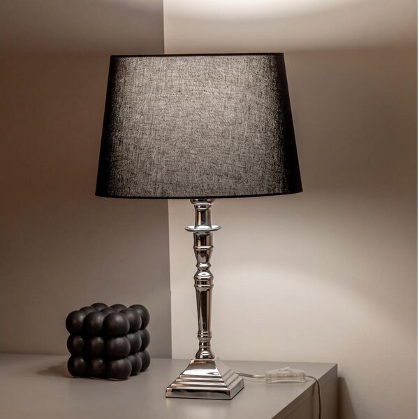 BRILAGI - Stolní lampa CERIA 1xE27/60W/230V pr. 30 cm stříbrná/černá