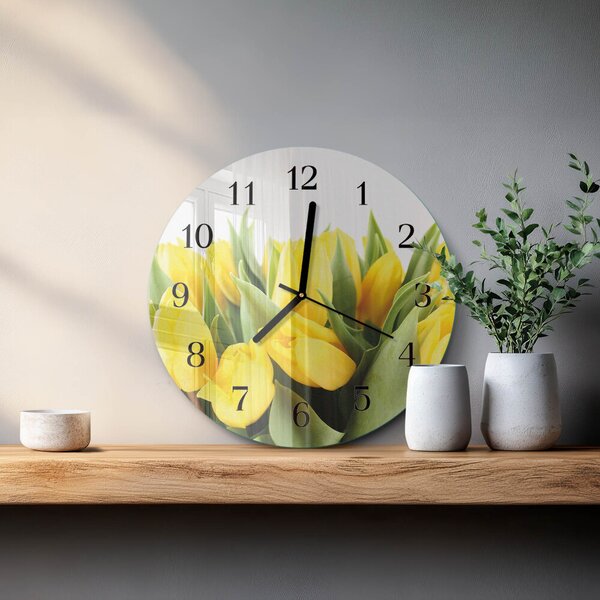 Skleněné nástěnné hodiny Tulipánové květy zsoc-fi30-00173528