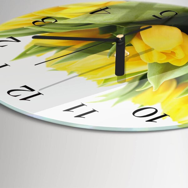Skleněné nástěnné hodiny Tulipánové květy zsoc-fi30-00173528