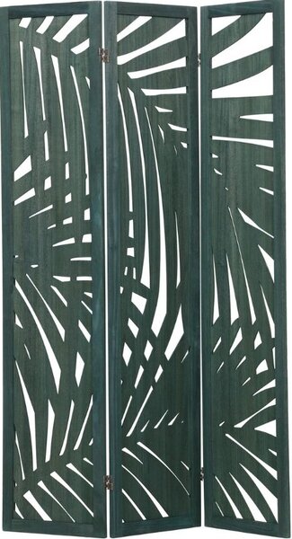 Hoorns Zelený dřevěný paravan Isla s palmovým vzorem