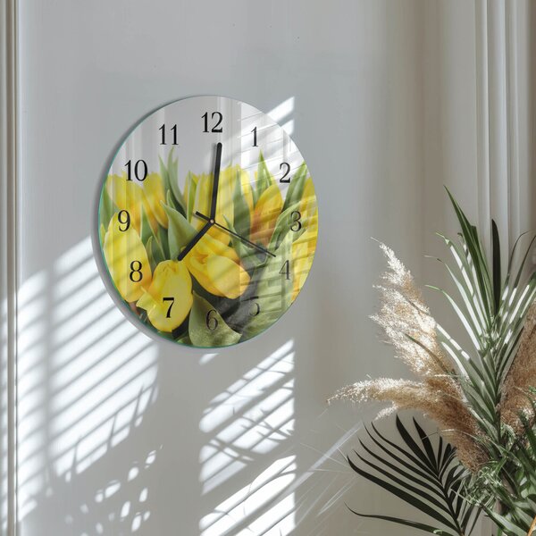 Skleněné nástěnné hodiny Tulipánové květy zsoc-fi30-00173528
