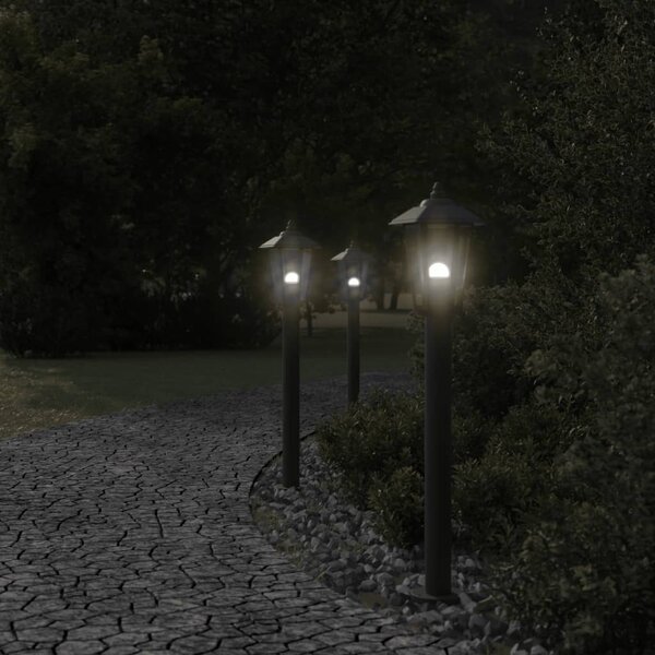 Venkovní stojací lampy 3 ks černé 80 cm nerezová ocel