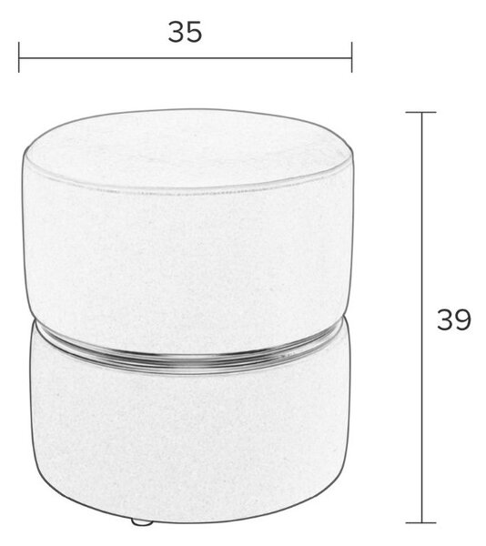 White Label Červená sametová taburetka WLL Bubbly 35 cm