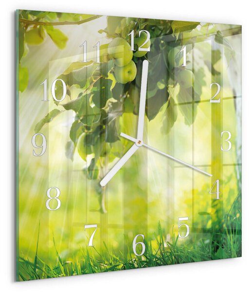 Skleněné hodiny Jabloň zskb-30x30-00085043