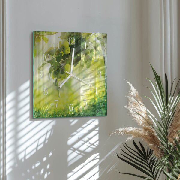 Skleněné hodiny Jabloň zskb-30x30-00085043