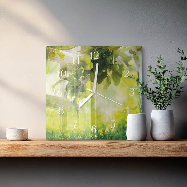 Skleněné hodiny Jabloň zskb-30x30-00085043