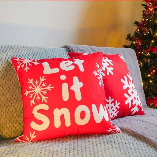 Vánoční potah na polštářek 40x40 cm - Let it Snow