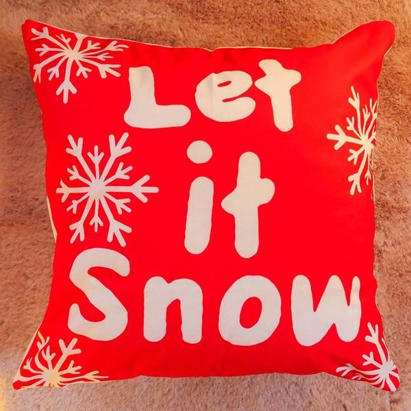 Vánoční potah na polštářek 40x40 cm - Let it Snow