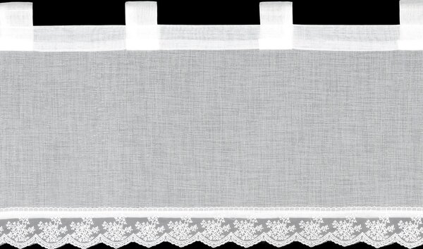 KRÁTKÁ ZÁCLONA NA POUTKÁCH SUZAN 150X40 CM BÍLÁ