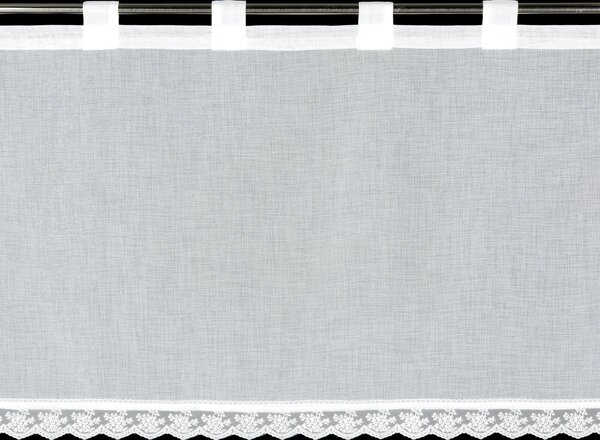 KRÁTKÁ ZÁCLONA NA POUTKÁCH SUZAN 150X70 CM BÍLÁ