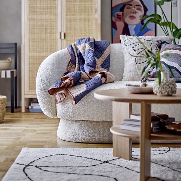 Bavlněný koberec Viga White 180 × 120 cm