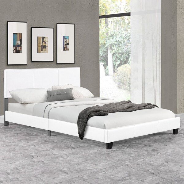 FurniGO Čalouněná postel Bolonia 160x200 cm - bílá