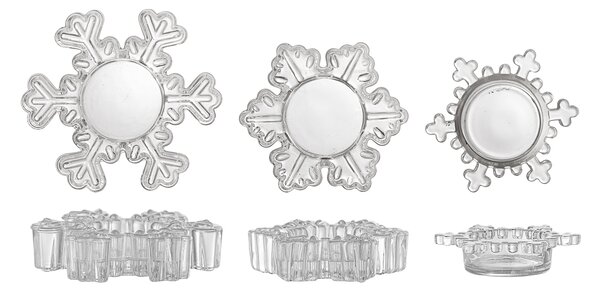 Skleněný svícen na čajovou svíčku Dania Clear – set 3 ks