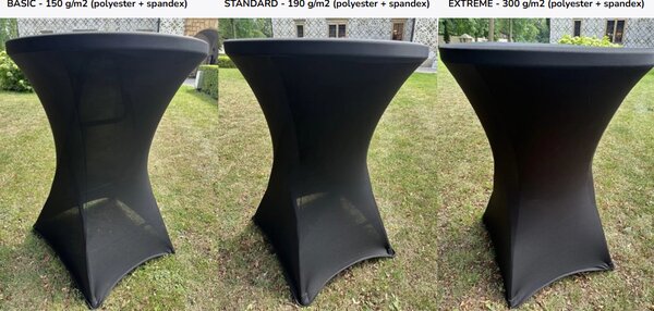 TENTino Elastický ubrus STANDARD na koktejlový bistro stůl 80 cm VÍCE BAREV Barva ubrusu: SVĚTLE ŠEDÁ / SILVER