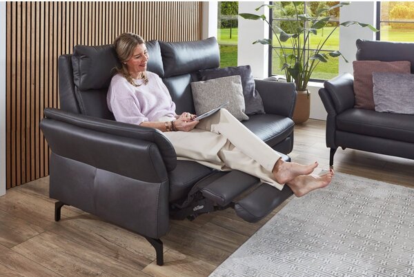 Luxusní kožená sedací souprava MONOPOLI 2+2 s motorovou relaxační funkcí