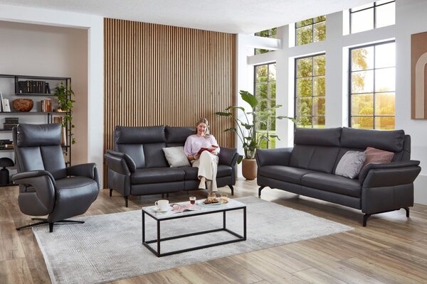 Luxusní kožená sedací souprava MONOPOLI 2+2 s motorovou relaxační funkcí