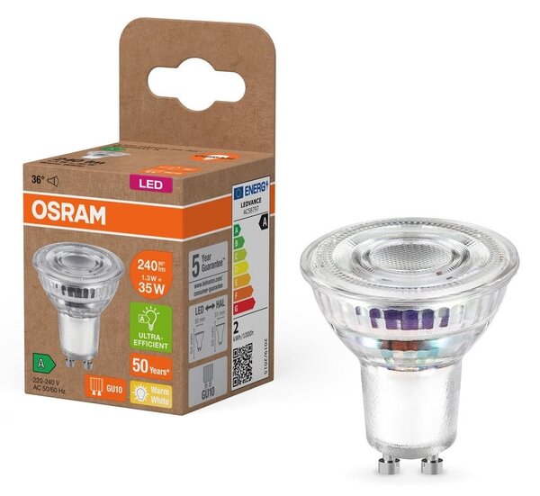 Ultra účinná LED bodovka GU10 1.3W PAR16, teplá bílá